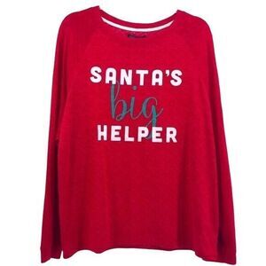 Derek Heart Shirt Womens XL Soft Cozy Christmas Pajama Loungewear Top Nostalgia